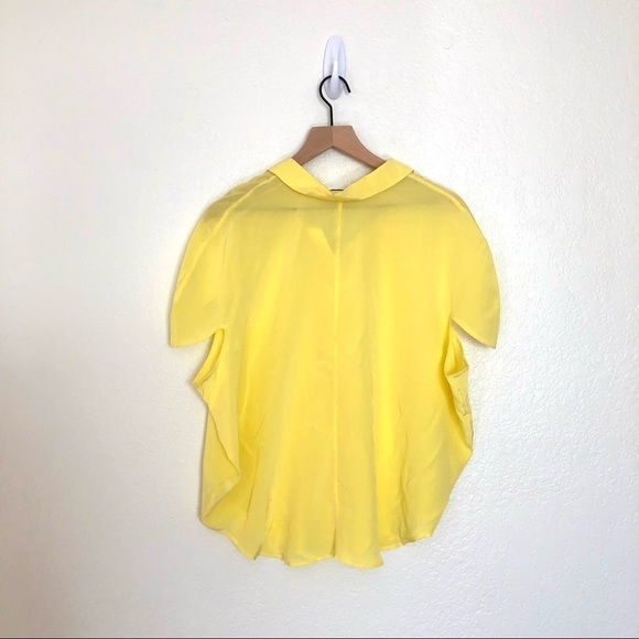 Habitual 100% Silk Button Down Blouse Yellow XL - Picture 2 of 6